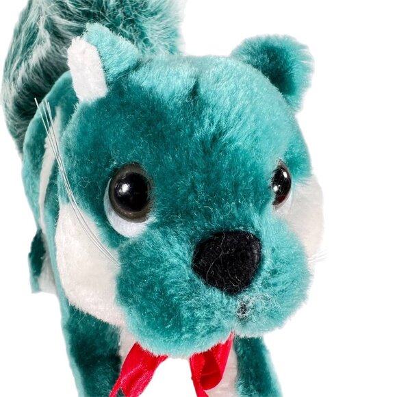 Vtg Applause Teal Green Squirrel Plush Fir Tree Star on Tail 1986 Stuffed Toy - Picture 5 of 13